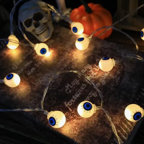 Guirnalda de Calabazas, Calaveras y Ojos: Dale la mejor decoración a tu casa y a tu salón !!! Guirnalda de Luces LED Halloween