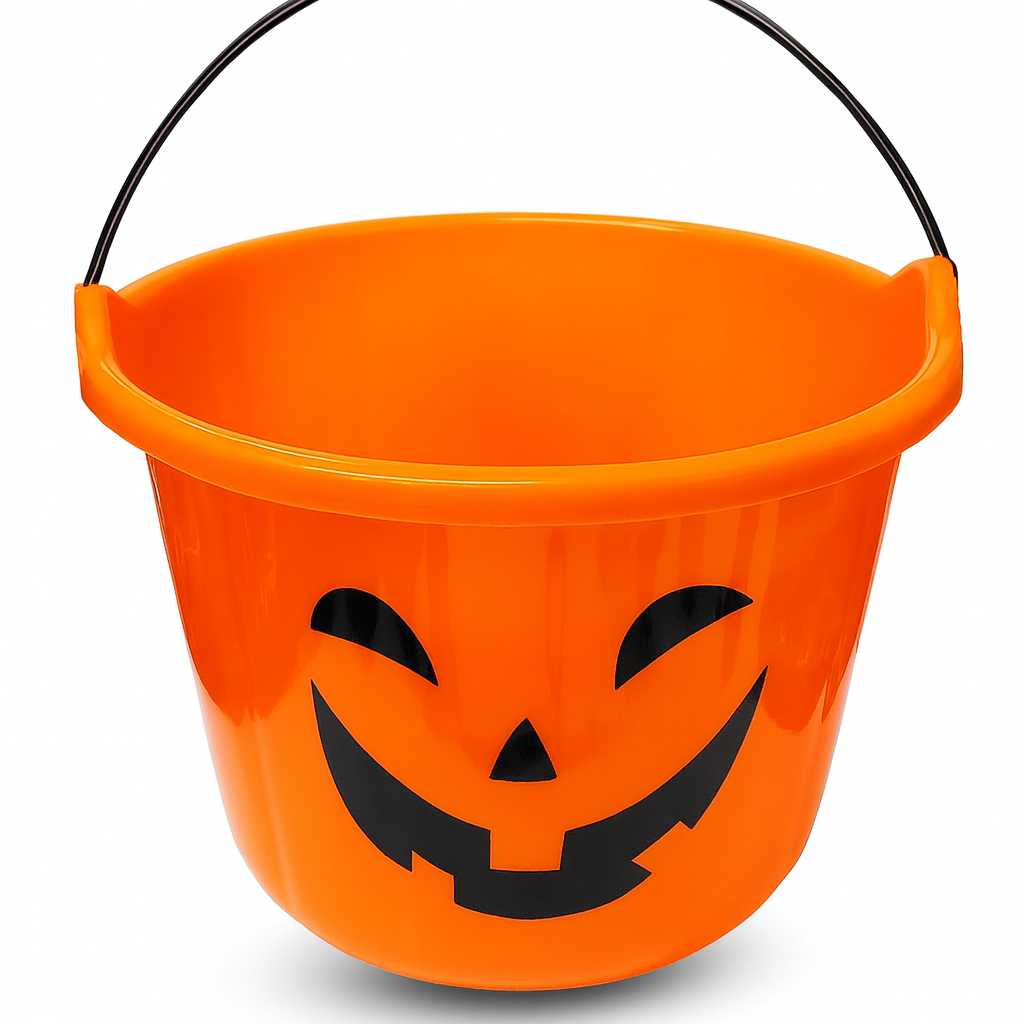 Combo Halloween Espanto Shop – Capa con Capucha + Balde Calabaza