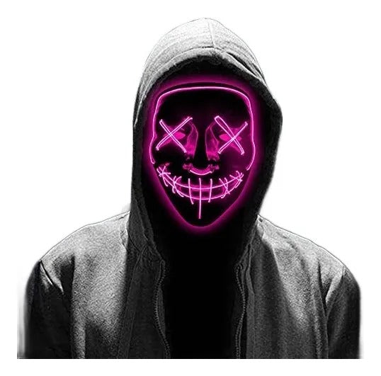 Máscara Luz Led Halloween: Que nadie sepa quien eres y espanta a todos !!!!!!